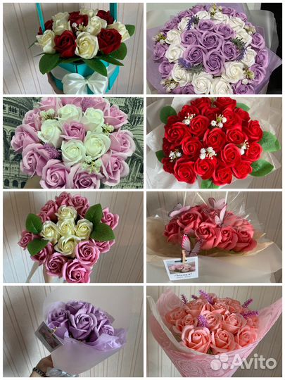Букет из мыльных роз