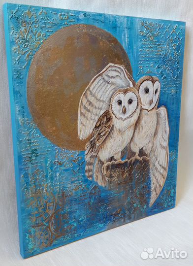 Интерьерная картина совы. Ручная работа