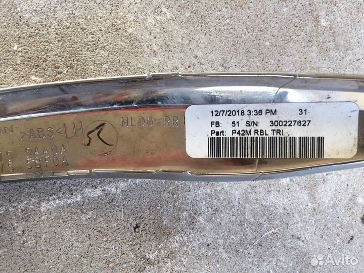 Молдинг задний левый Nissan Murano с 2016