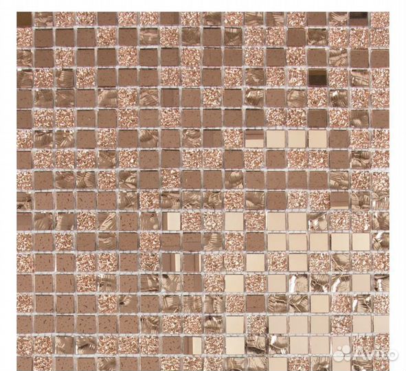 Мозаика стеклянная 30x30 см цвет розовое золото