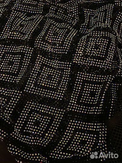 Стразовая сетка из страз черная