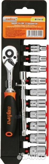 Набор головок торцевых с аксессуарами 1/4