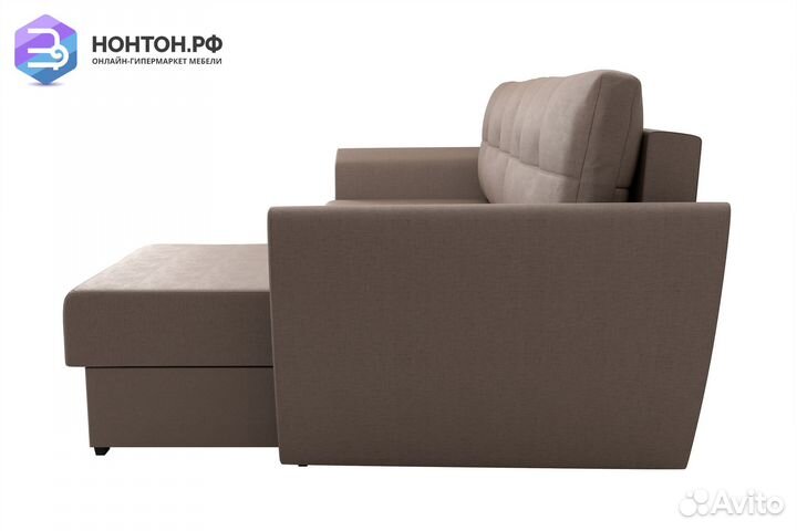 Диван угловой выкатной София светло-коричневый