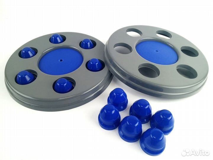 Колпаки на газель серые с синими колпачками