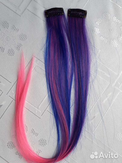 Пряди для волос цветные