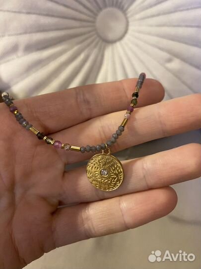 Чокер из хрусталя и турмалина