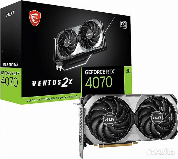 Видеокарта MSI GeForce RTX 4070 ventus 2X E