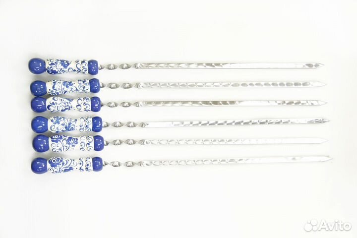 Набор шампуров без чехла - Гжель