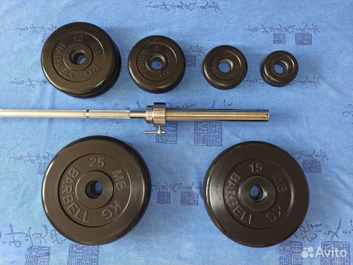 Штанга 140кг MB Barbell Металлическая втулка Новая