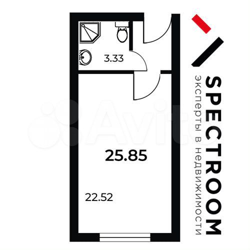 Апартаменты-студия, 25,9 м², 7/8 эт.