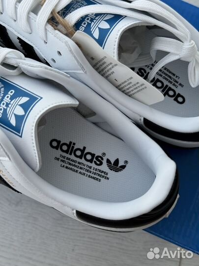 Кроссовки кеды белые кожаные женские Adidas Samba