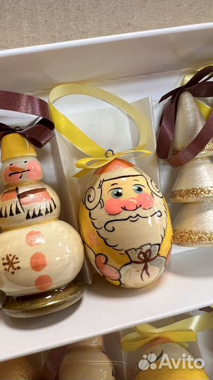 Набор елочных игрушек. Матрешки. Ручная работа