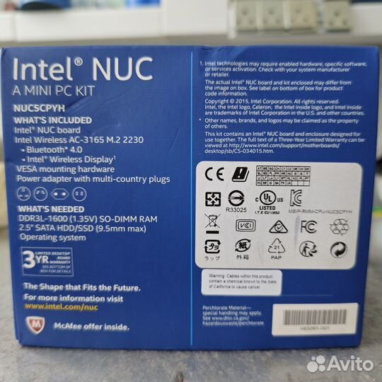 Минипк - платформа Intel NUC 5 boxnuc5cpyh