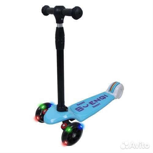 Самокат Быстрый, голубой до 50 кг