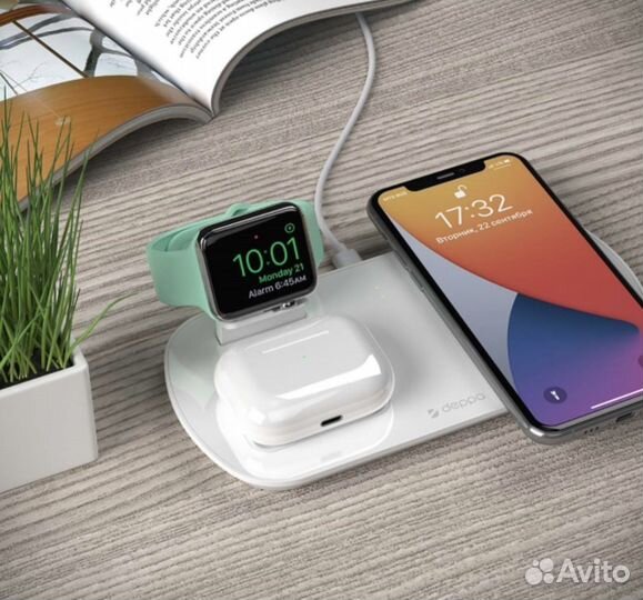 Зарядная станция Deppa для Apple 3в1