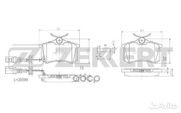 Колодки торм. диск. задн. с датчиком Seat Ibiza
