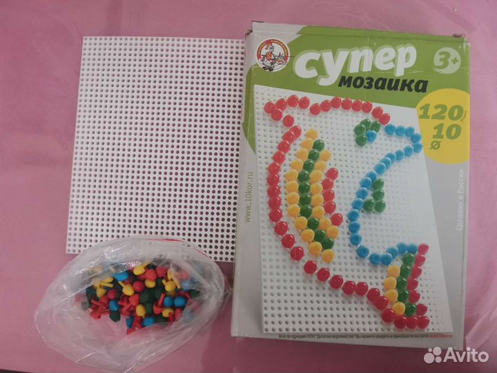 Пазлы на рамке, мозайка, настольные игры, кубики