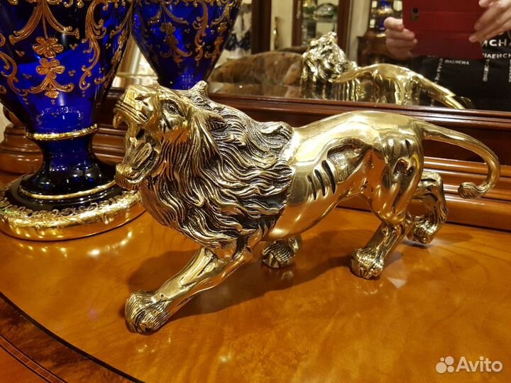 Лев Большой 35см Новый Бронза