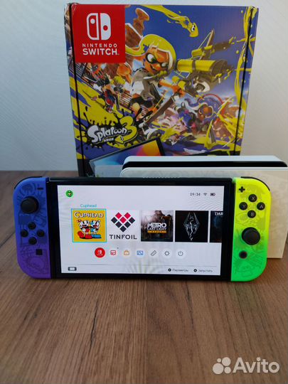 Новый Прошитый Nintendo Switch Oled Splatoon 288Gb