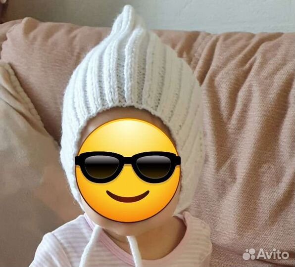 Шапочка гномик ручной вязки новая