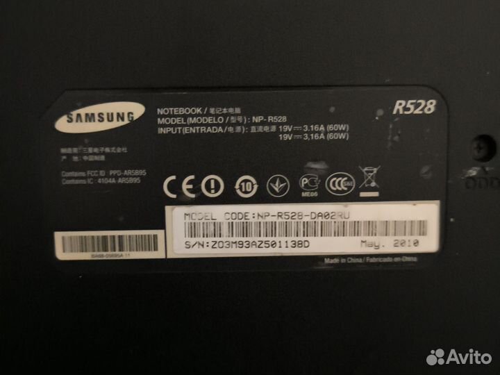 Ноутбук samsung на запчасти