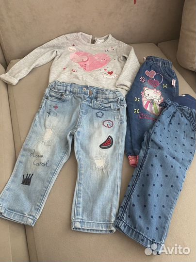 Джинсы кофта комплект на девочку 80 размер