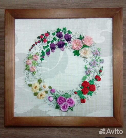 Картины вышитые лентами и бисером