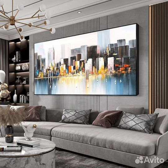 Картина маслом город