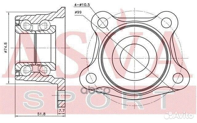 Подшипник ступицы колеса (комплект) зад прав