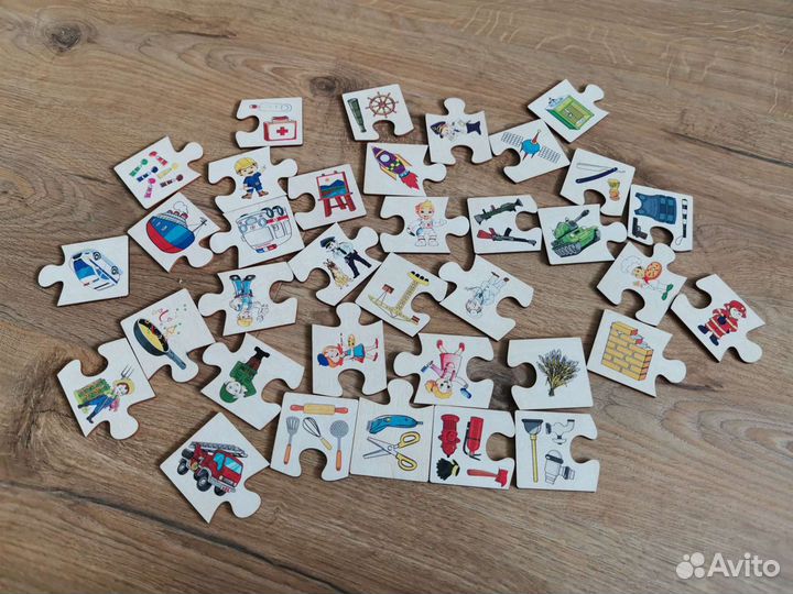 Деревянный пазл ассоциации Профессии