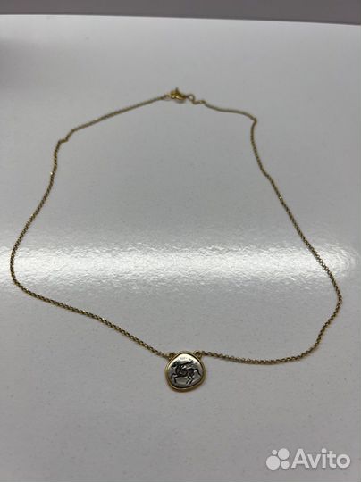 Цепочка с кулоном серебро с позолотой