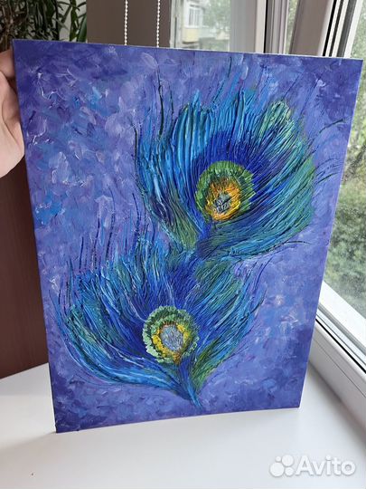 Перья павлина, картина для уюта