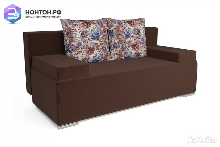 Диван еврокнижка Мадейра коричневый