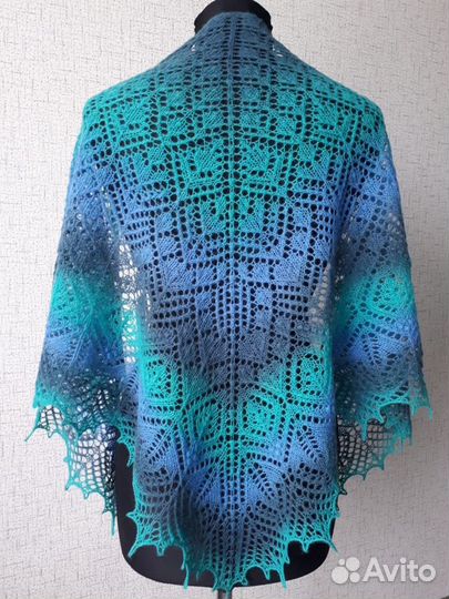 Шаль треугольная, 100 шерсть