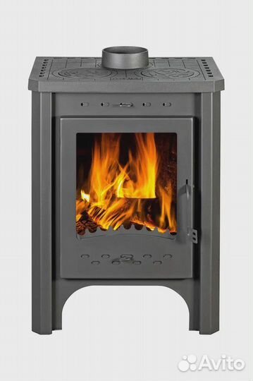 Печь-камин бавария с плитой и теплообменником Экок