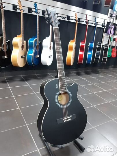 Акустическая гитара Новая Чёрная матовая