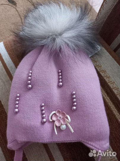 Шапка детская для девочки зимняя