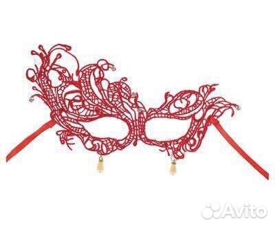 Маска кружевная с жемчугом