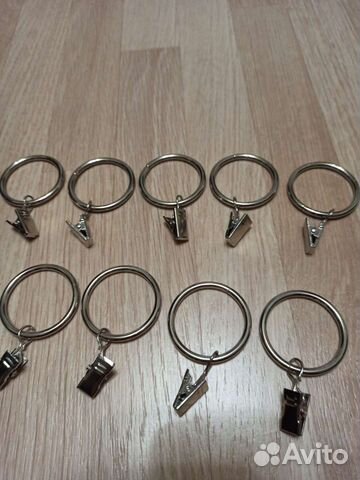 Кольца с прищепками нерж. сталь, новые, 123 шт