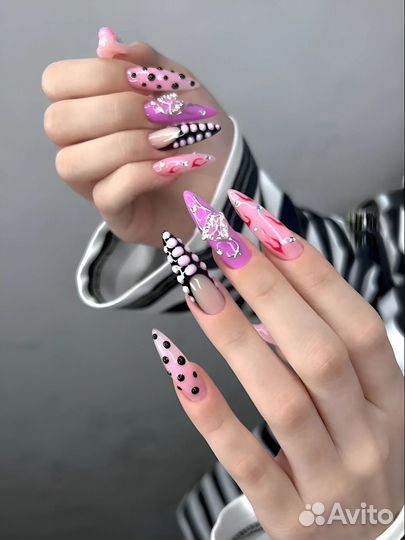 Наращивание ногтей, маникюр, коррекция, крейзи