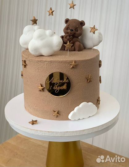 Топпер на торт зеркальный акрил