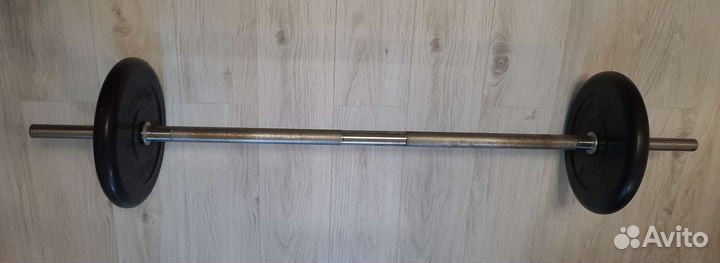 Штанга 26 мм, блины 10 кг 2 шт. + гриф 1250 мм