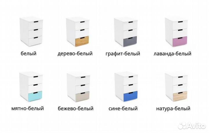 Тумба Svogen в детскую комнату. Мятно-белая
