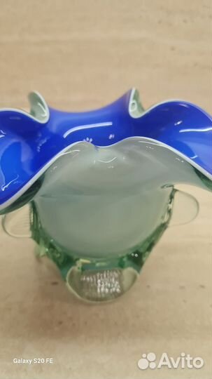 Ваза конфетница цветное стекло СССР