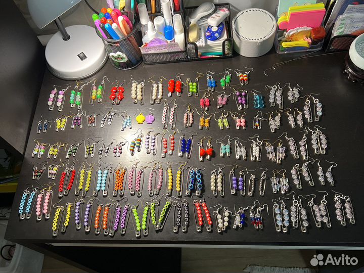 Серьги из бисера ручной работы