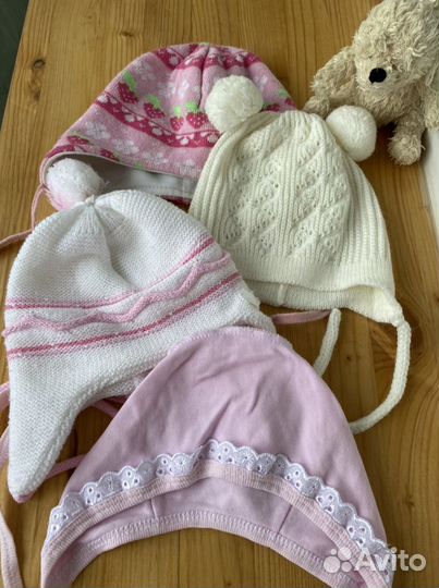 Шапки для девочки 0-6 месяцев