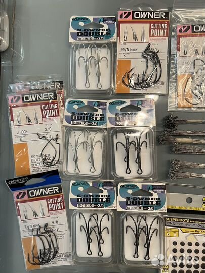 Крючки Owner, gamakatsu, плетенка, поводки, кольца