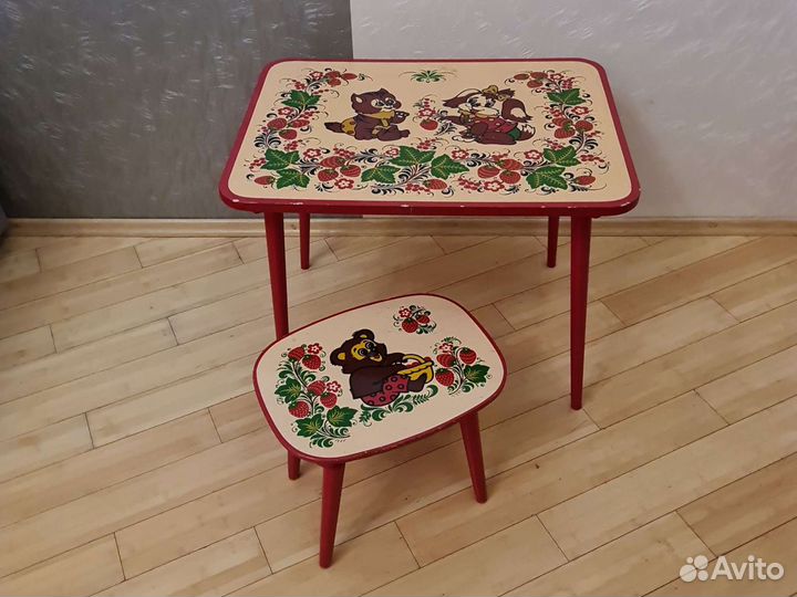 Столик и табурет детский комплект детской мебели