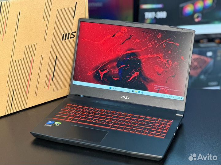 Игровой ноутбук msi rtx 3060 i5-12450H ssd 512 ips