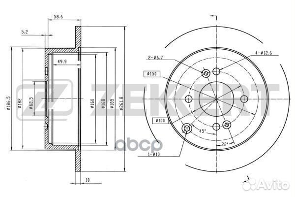 Диск торм. зад. Hyundai Accent III 05- Getz 02